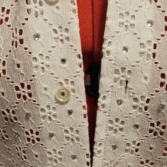 Vintage Oleg Cassini Eyelet Lace Blouse - Picture 6 of 6